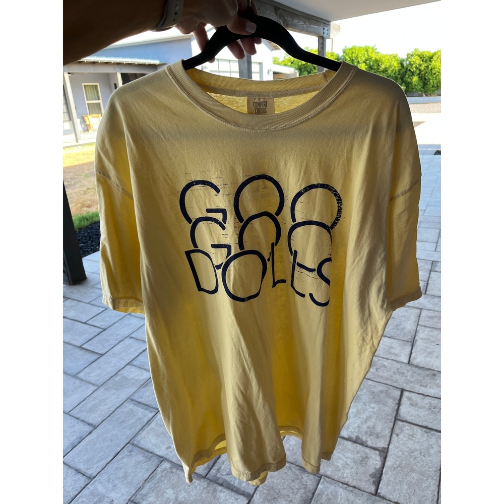 Goo Goo Dolls Summer 2022 Tour T-Shirt Comfort Colors Yellow 2XL Band Tee